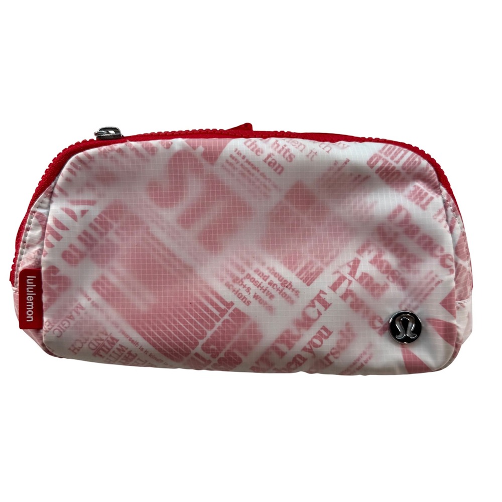 Lululemon Everywhere Belt Bag Red White Manifesto Print Recycled Nylon